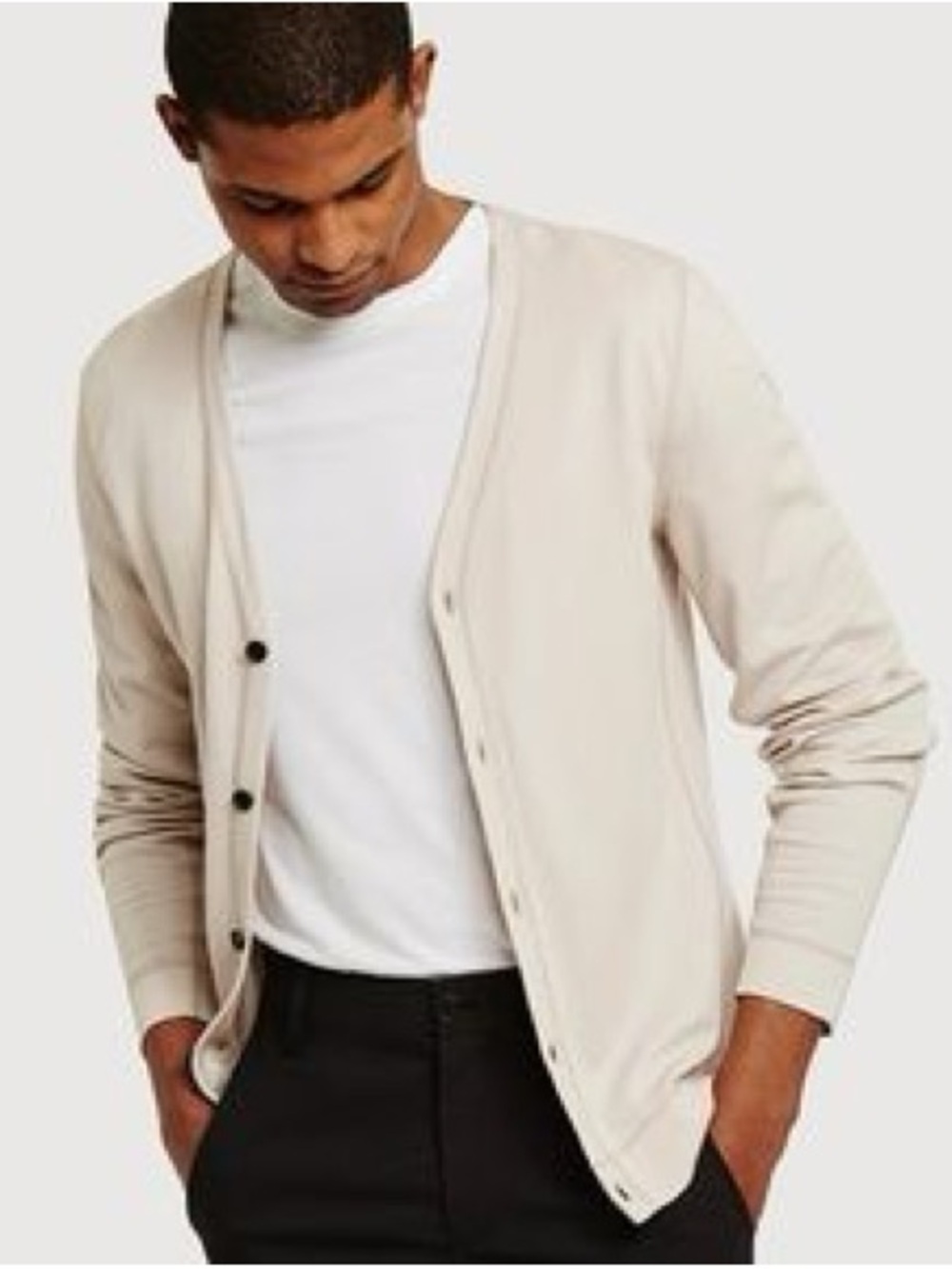 Kit and Ace Make Moves Button-Up Cardigan with Silk